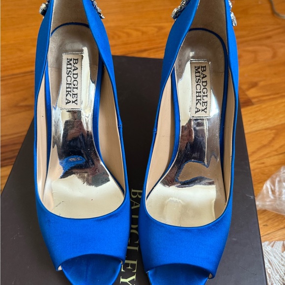 Badgley Mischka Nilla Peep Toe Pumps in Sapphire 6.5 - Picture 12 of 16